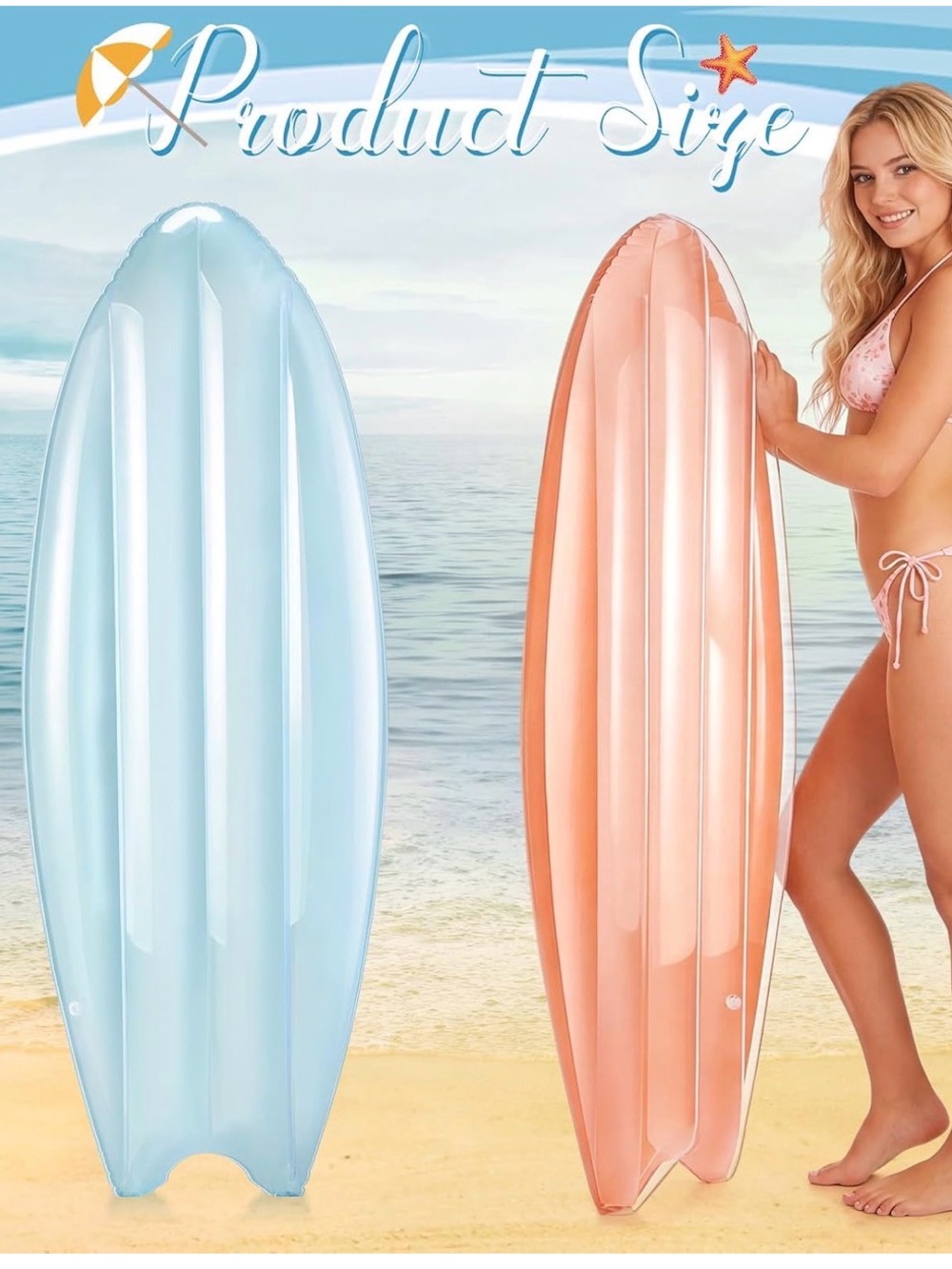 Inflatable Surfboard Pool Floats - Multi-Color 4 pcs - Picture 2 of 7